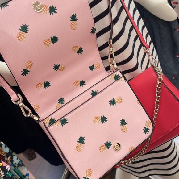 Kate Spade Staci Square Pineapple Crossbody Pink Multi - Picture 15 of 16